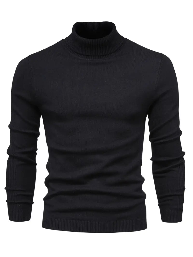 Men’s Turtleneck Sweater - Slim Fit - Soft Knit - Long Sleeve Smart Casual Wear