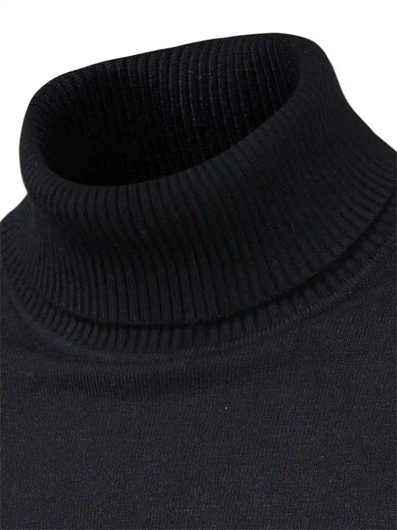 Men’s Turtleneck Sweater - Slim Fit - Soft Knit - Long Sleeve Smart Casual Wear