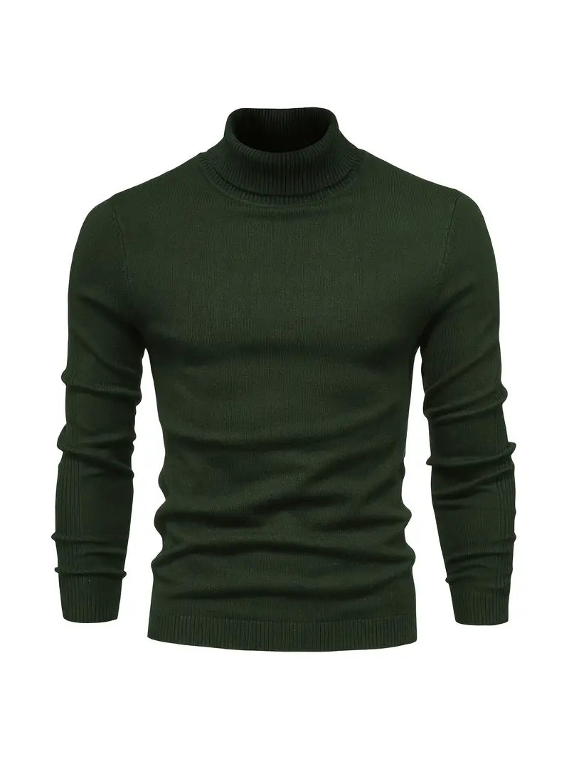 Men’s Turtleneck Sweater - Slim Fit - Soft Knit - Long Sleeve Smart Casual Wear