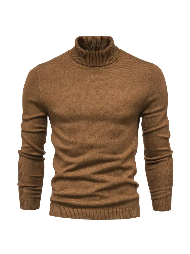 Men’s Turtleneck Sweater - Slim Fit - Soft Knit - Long Sleeve Smart Casual Wear