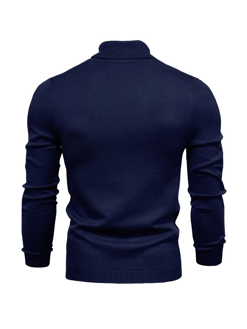 Men’s Turtleneck Sweater - Slim Fit - Soft Knit - Long Sleeve Smart Casual Wear