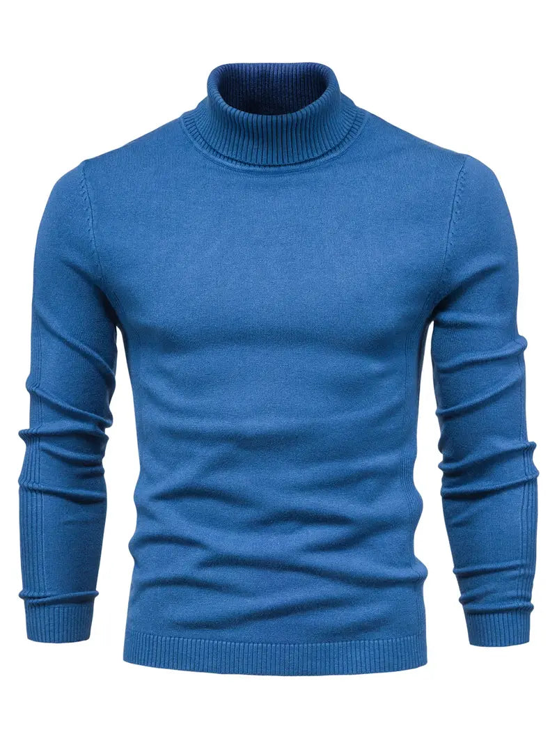 Men’s Turtleneck Sweater - Slim Fit - Soft Knit - Long Sleeve Smart Casual Wear