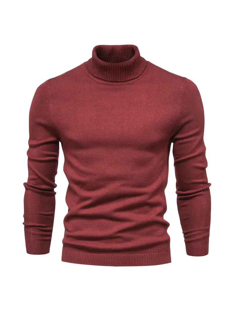 Men’s Turtleneck Sweater - Slim Fit - Soft Knit - Long Sleeve Smart Casual Wear
