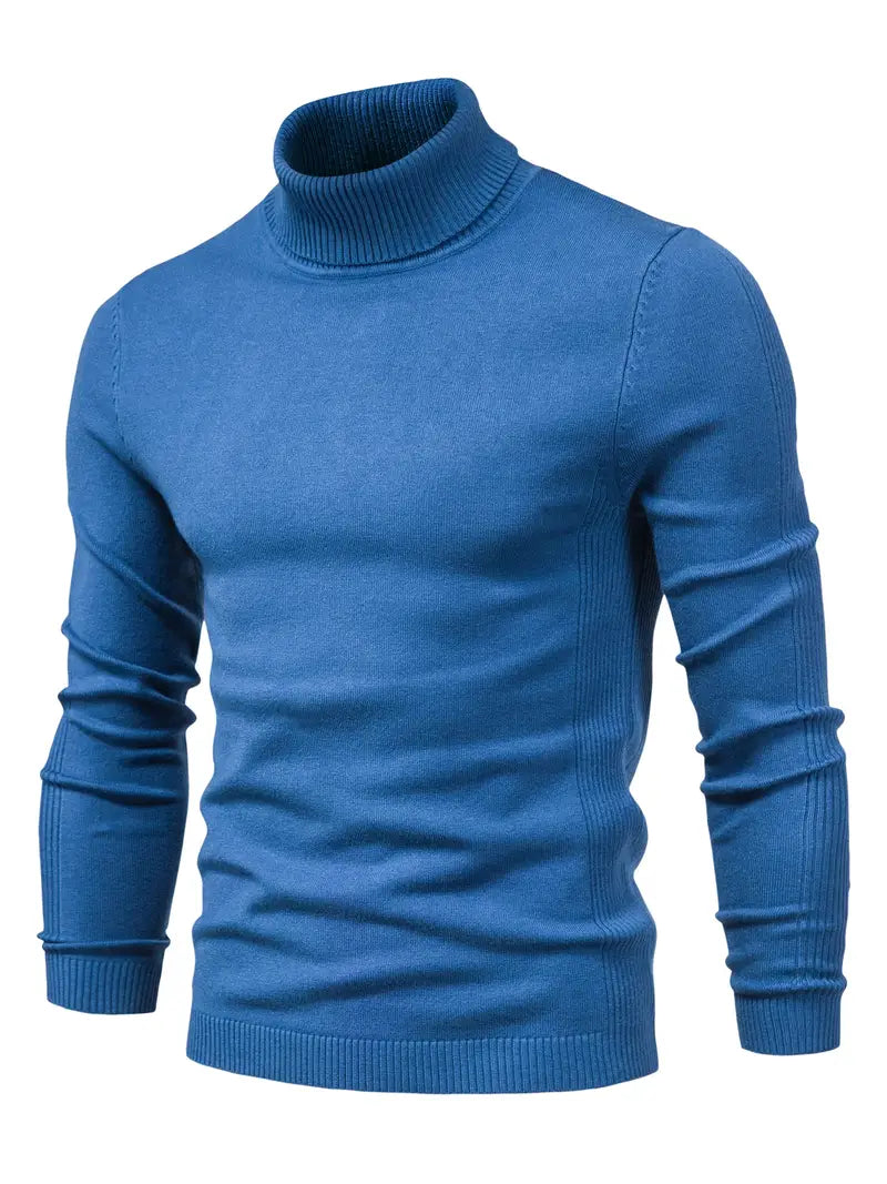 Men’s Turtleneck Sweater - Slim Fit - Soft Knit - Long Sleeve Smart Casual Wear