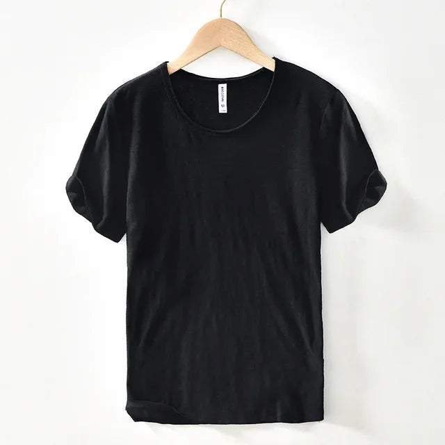 Men’s T-Shirt - Slim Fit - Crew Neck - Rolled Sleeves Casual Wear
