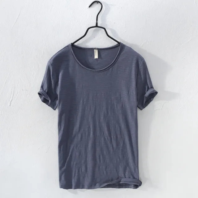 Men’s T-Shirt - Slim Fit - Crew Neck - Rolled Sleeves Casual Wear