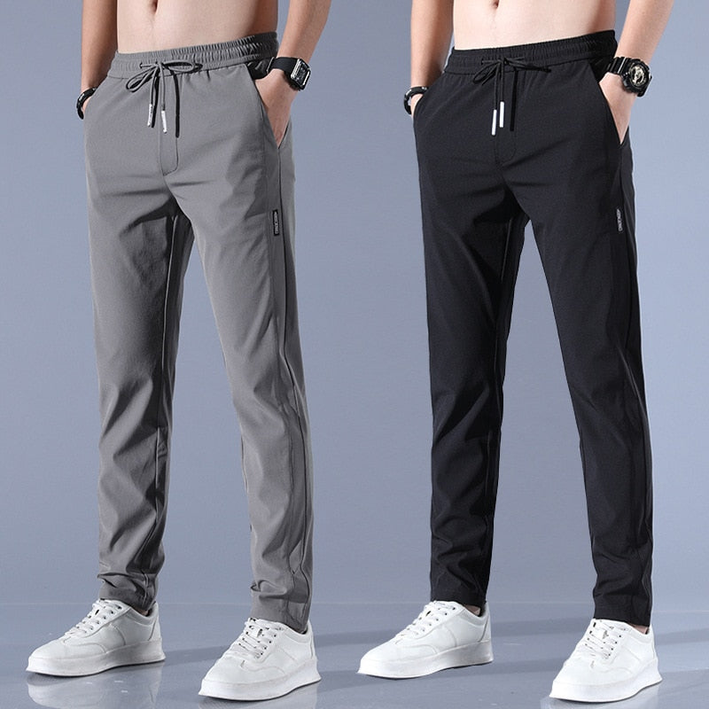 Men’s Jogger Trousers - Slim Tapered Fit - Elastic Waistband with Drawstring - Breathable