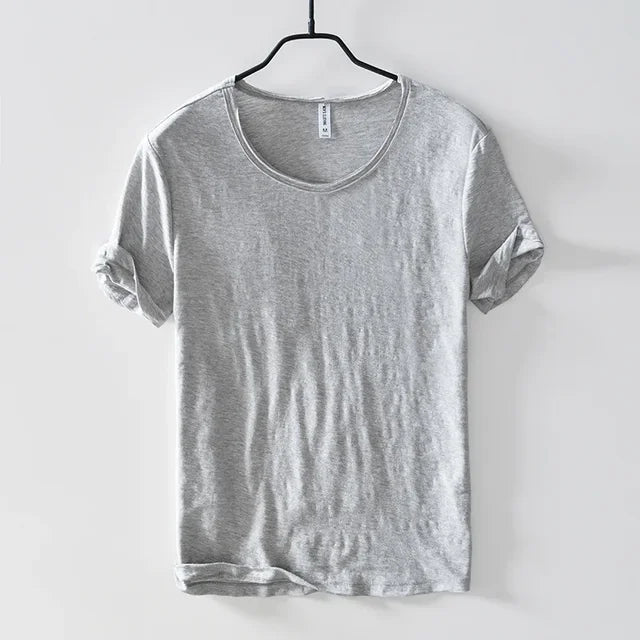 Men’s T-Shirt - Slim Fit - Crew Neck - Rolled Sleeves Casual Wear