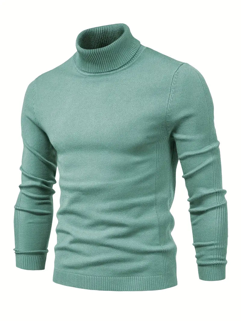 Men’s Turtleneck Sweater - Slim Fit - Soft Knit - Long Sleeve Smart Casual Wear