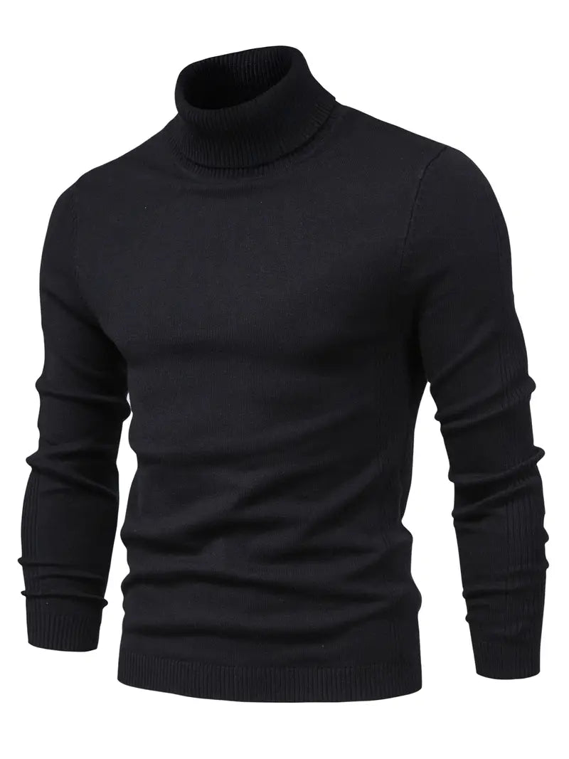 Men’s Turtleneck Sweater - Slim Fit - Soft Knit - Long Sleeve Smart Casual Wear