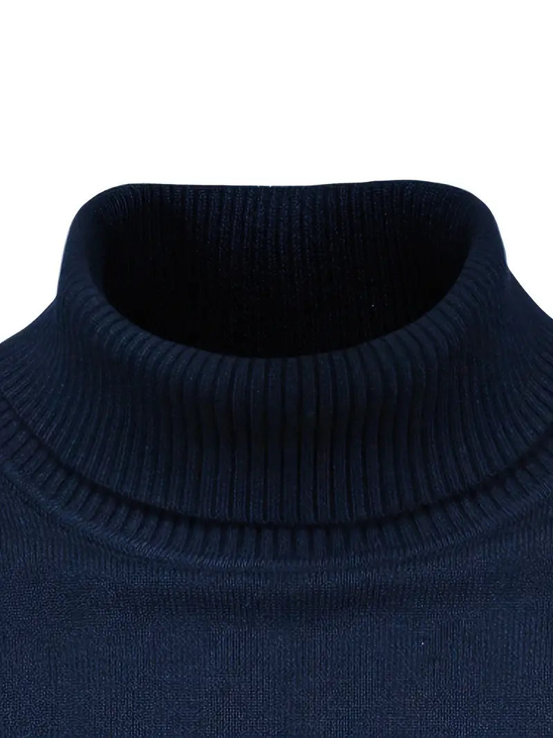 Men’s Turtleneck Sweater - Slim Fit - Soft Knit - Long Sleeve Smart Casual Wear