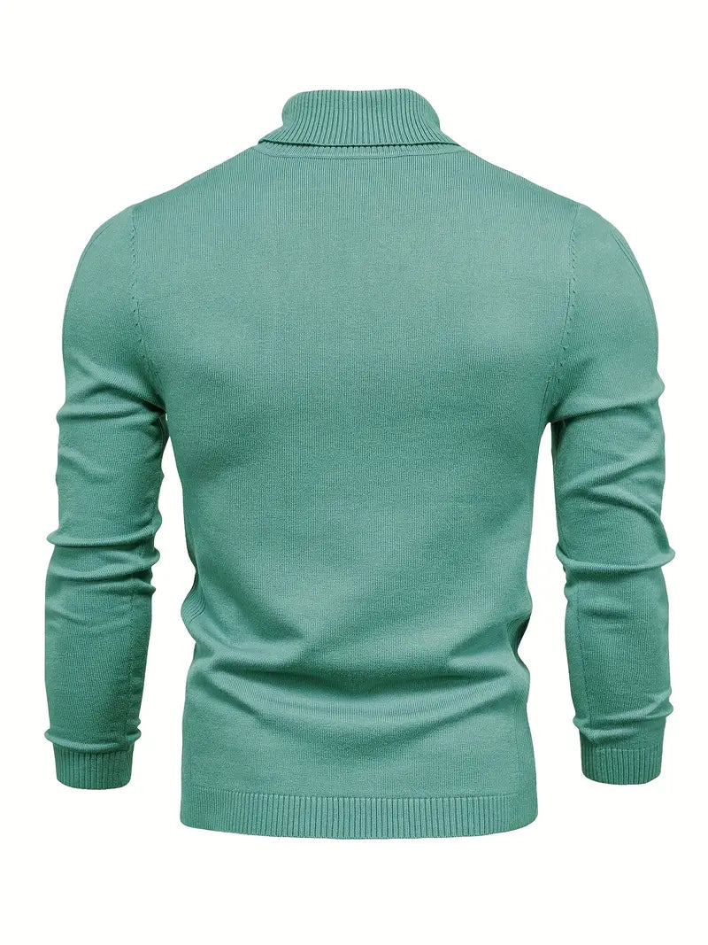 Men’s Turtleneck Sweater - Slim Fit - Soft Knit - Long Sleeve Smart Casual Wear
