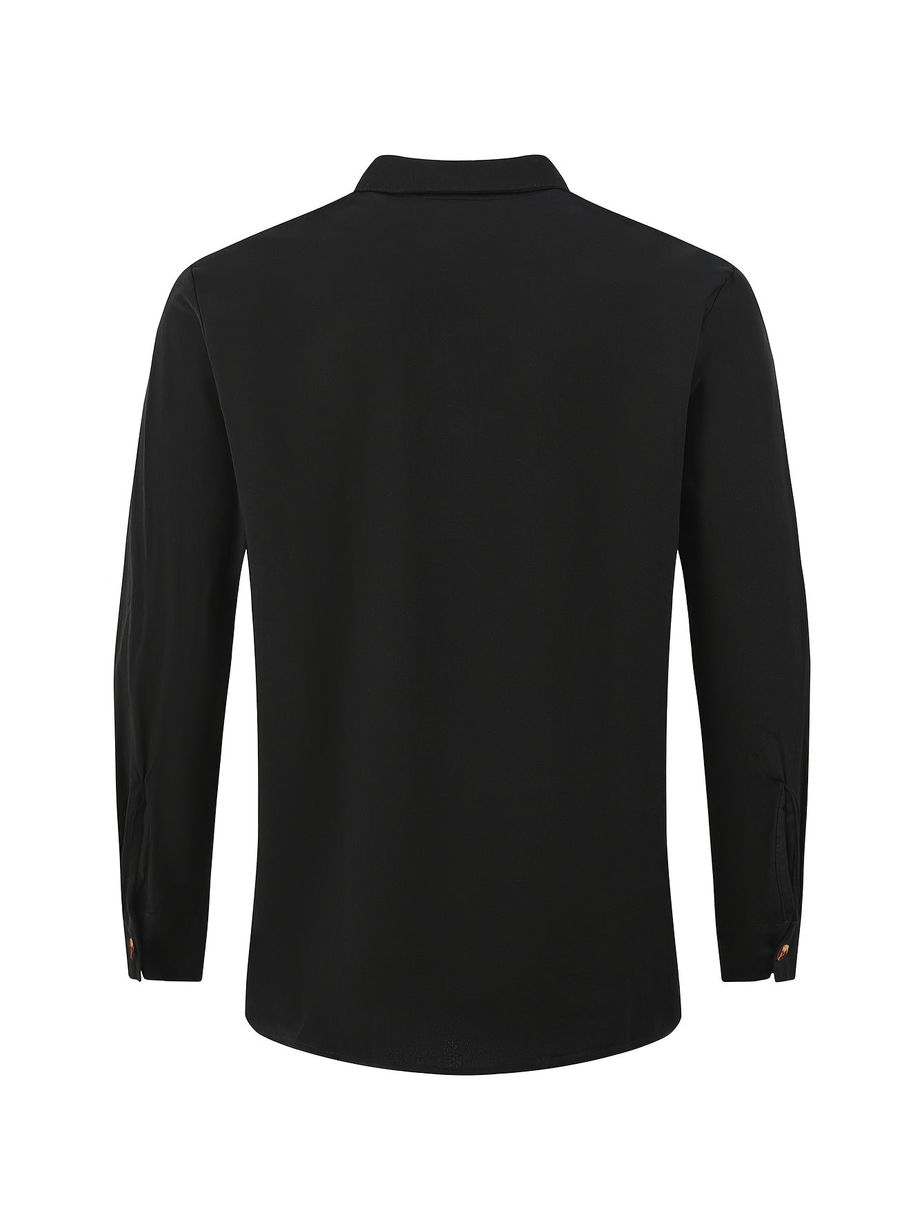 Men’s Beachwear Set - Long Sleeve Button-Up Shirt & Drawstring Trousers - Relaxed Fit