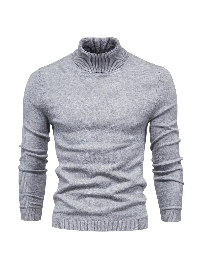 Men’s Turtleneck Sweater - Slim Fit - Soft Knit - Long Sleeve Smart Casual Wear