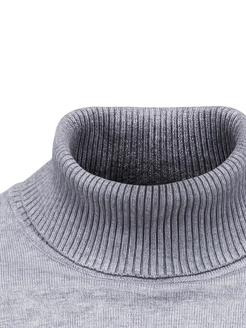 Men’s Turtleneck Sweater - Slim Fit - Soft Knit - Long Sleeve Smart Casual Wear